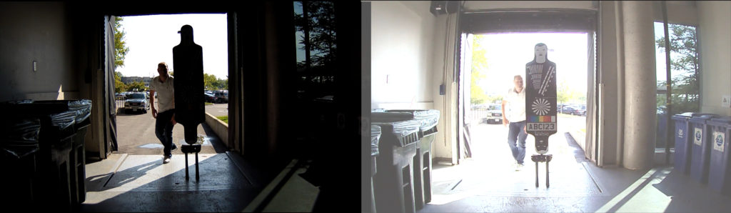 Two surveillance images side by side