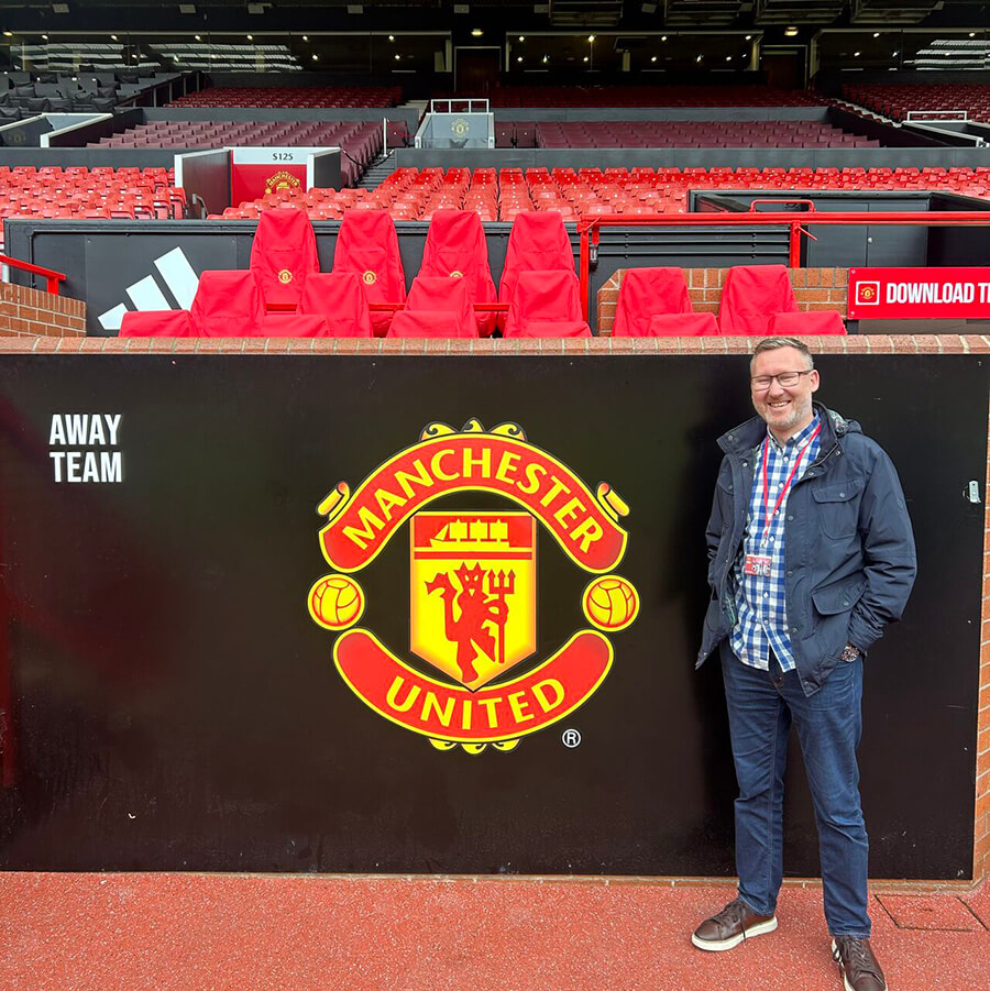 Matthew Fawson at the “meet-the-buyer” event at the Manchester United Football Club