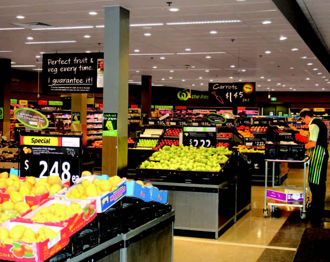 Interior shot of produce section of store